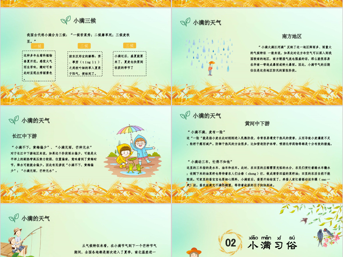 中国传统二十四节气之小满课件PPT模板 中国传统二十四节气之小满课件PPT模板