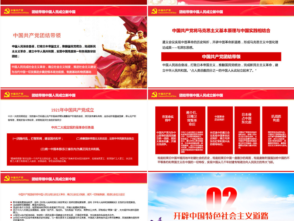 迎七一重温党史红色党政风热烈庆祝中国共产党建党101周年专题党课课件模板PPT