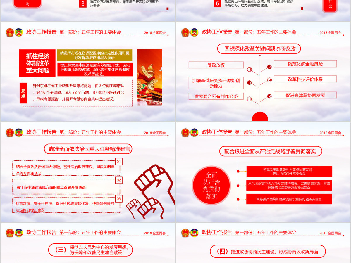 2018全国两会政协政府工作报告ppt