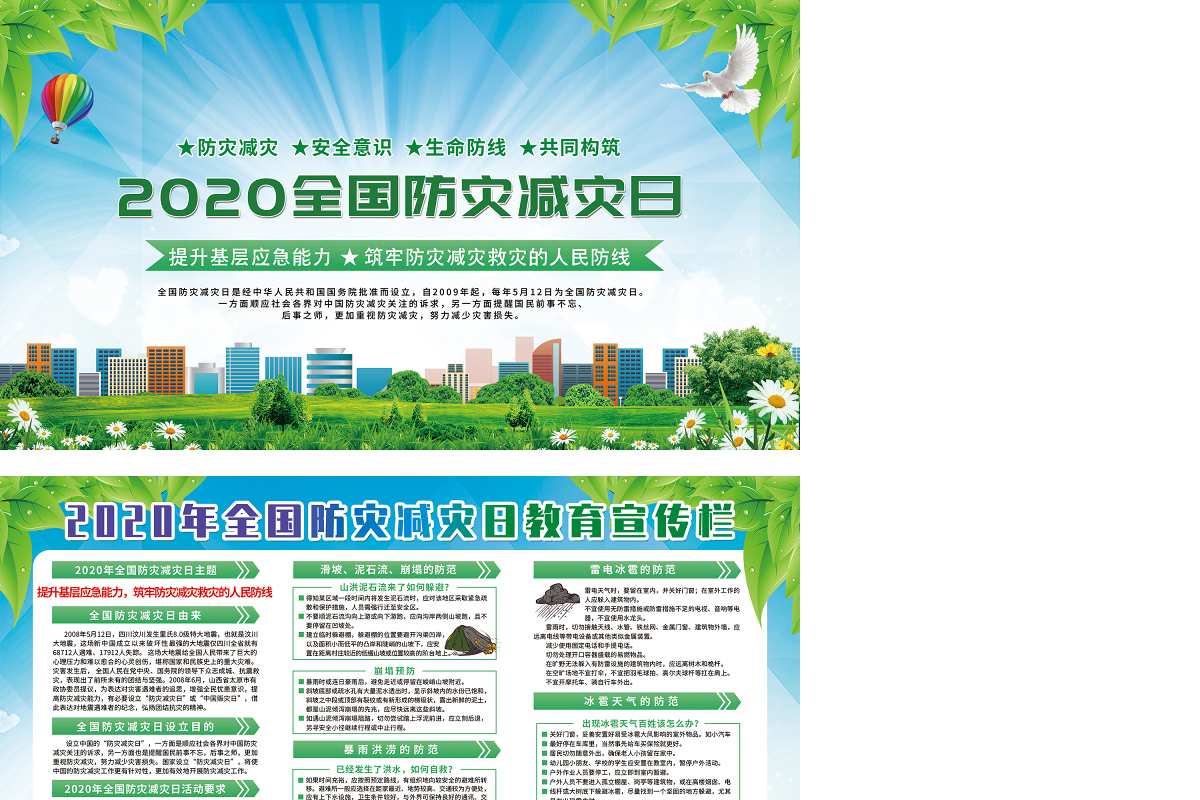 2020年512防灾减灾展板宣传栏模板