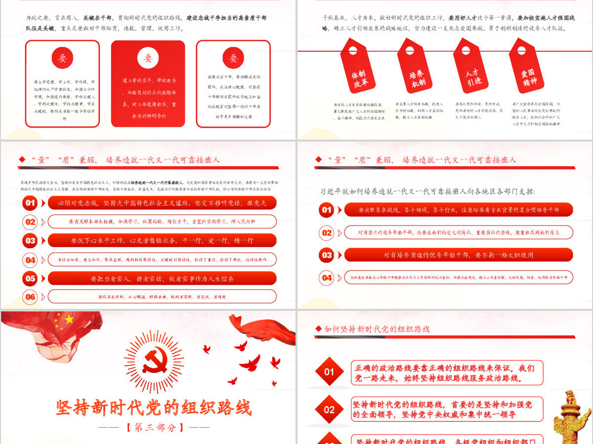 红色大气贯彻新时代党的组织路线工作会议PPT模板