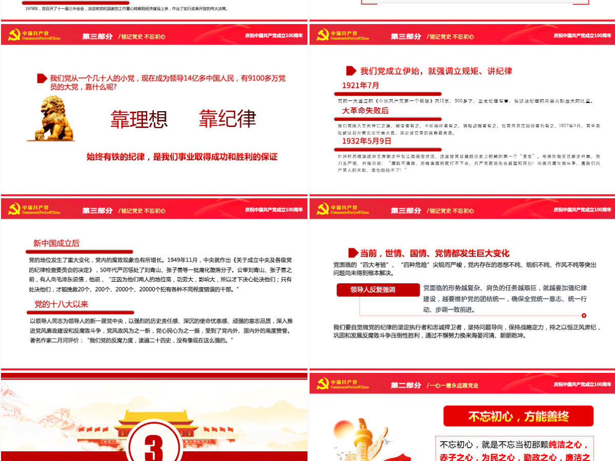 铭记党史不忘初心红色党政风热烈庆祝中国共产党成立101周年专题党课课件模板PPT 铭记党史不忘初心红色党政风热烈庆祝中国共产党成立101周年专题党课课件模板PPT