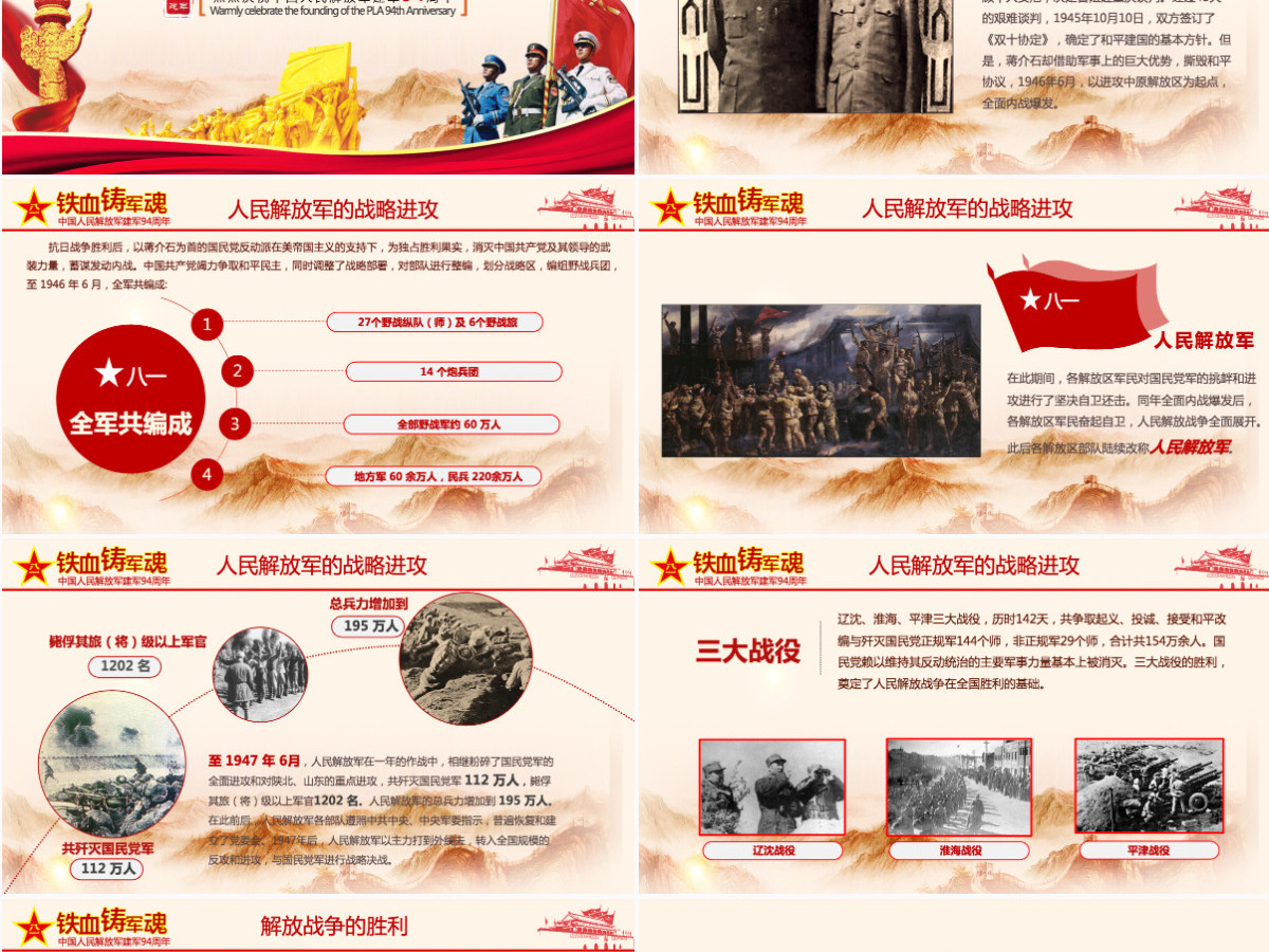 2021中国人民解放军周年庆PPT模板 2021中国人民解放军周年庆PPT模板