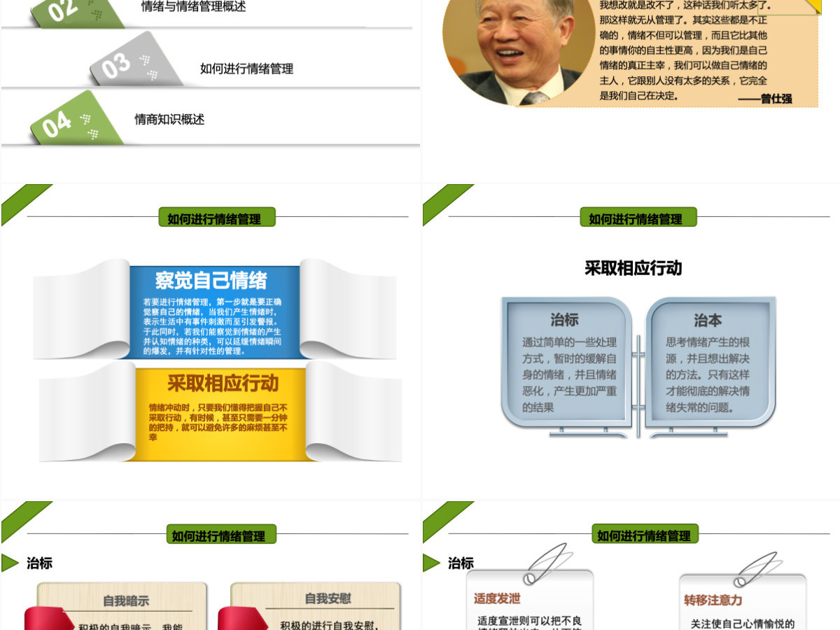 清新型情绪管理PPT模板 清新型情绪管理PPT模板