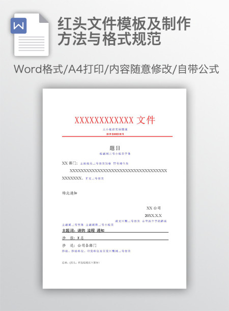 红头文件模板及制作方法与格式规范