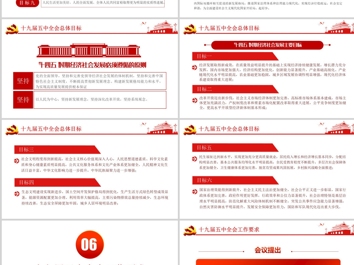 简洁党的十九届五中全会公报解读五中全会精神学习PPT-含讲稿