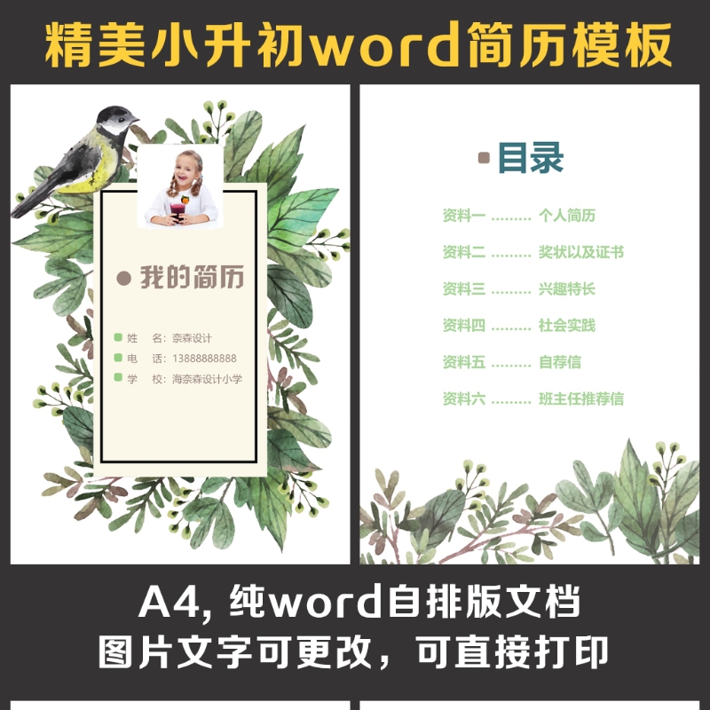 小升初简历 小升初简历