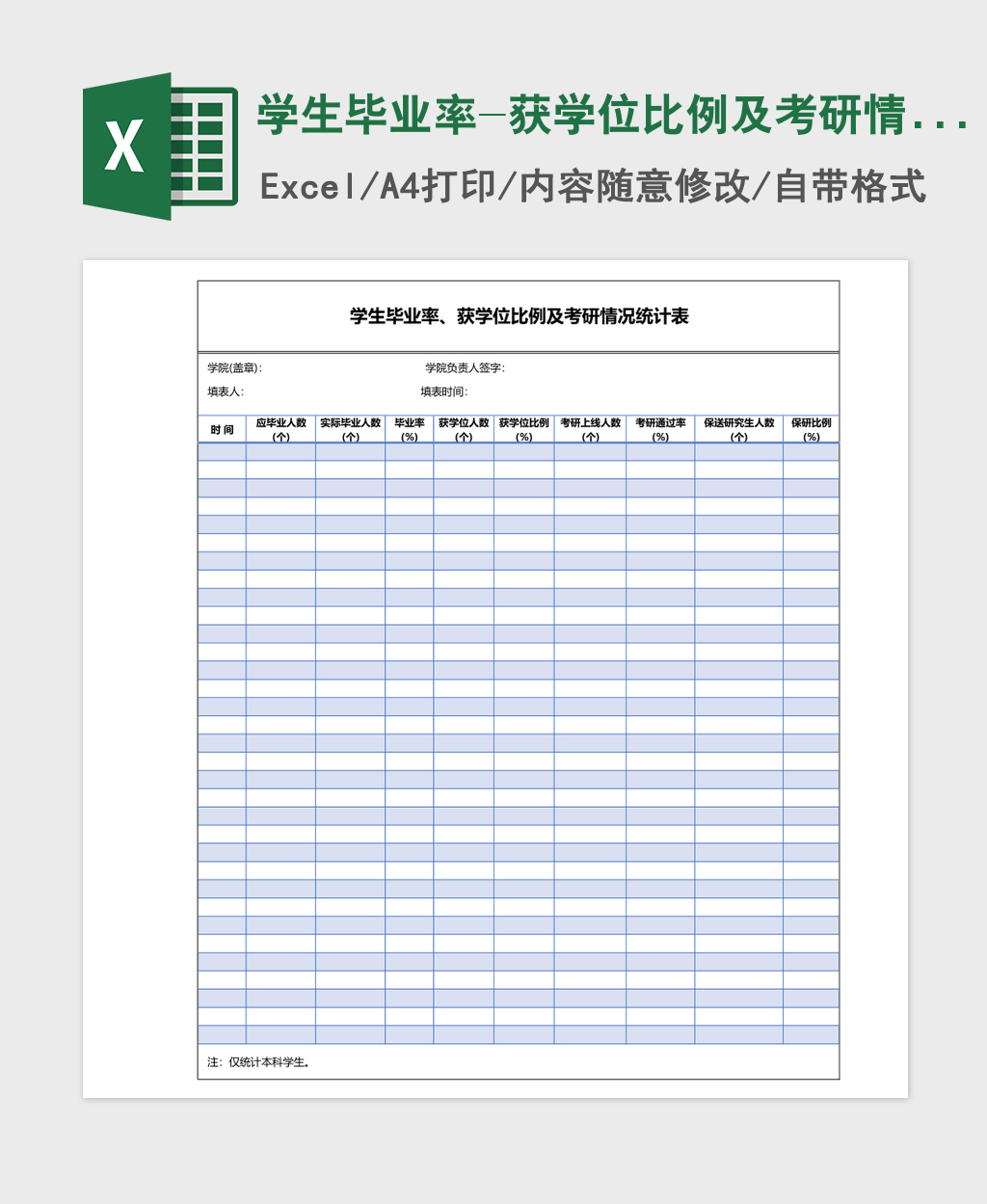 学生毕业率-获学位比例及考研情况统计表 学生毕业率-获学位比例及考研情况统计表