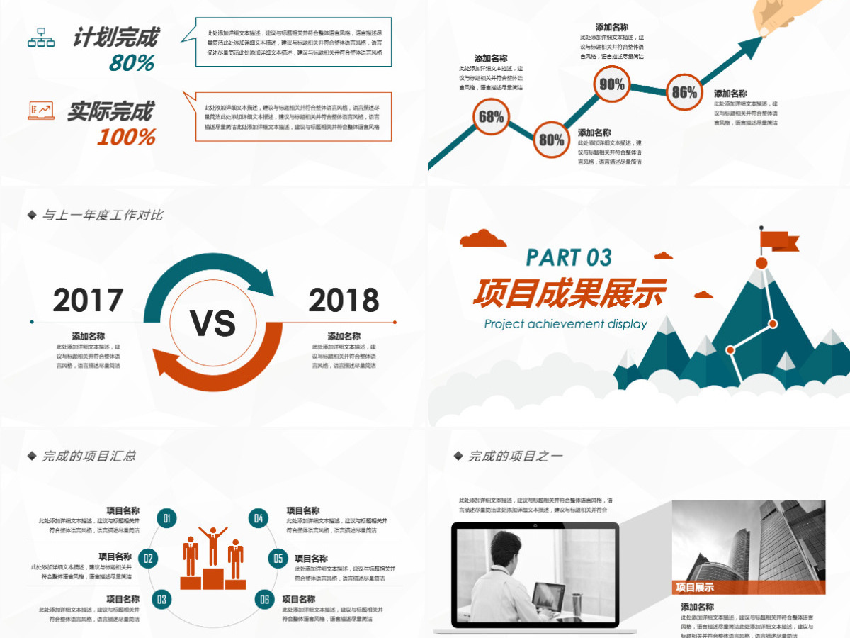 市场部工作总结汇报计划年终总结ppt模板