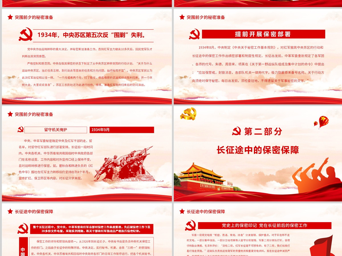 党史上的保密印记PPT红色庄严党在长征前后的保密工作党员培训保密专题党课 党史上的保密印记PPT红色庄严党在长征前后的保密工作党员培训保密专题党课