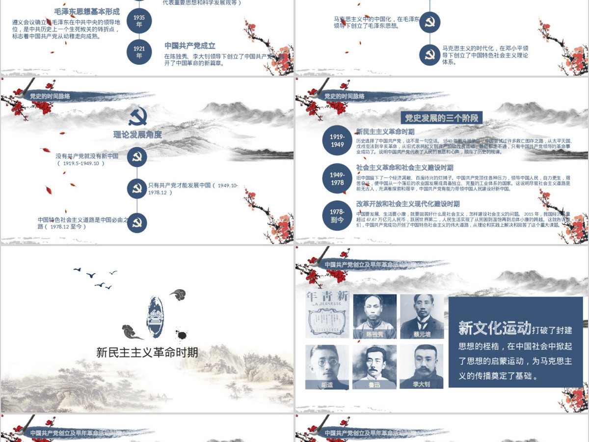 2019党史党课学习中国共产党PPT模板 2019党史党课学习中国共产党PPT模板