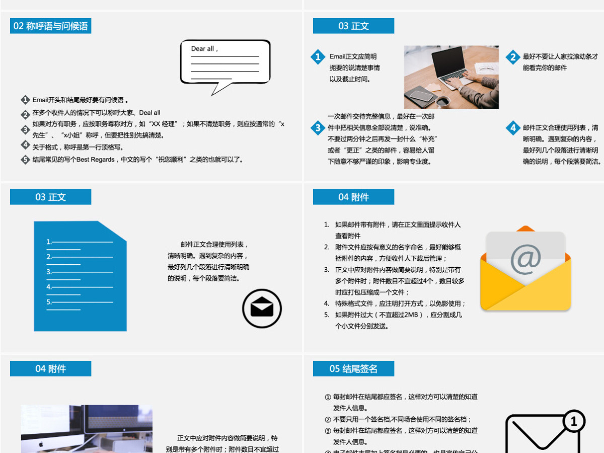 电子邮件书写礼仪简约大气商务风T商务礼仪培训PPT模板