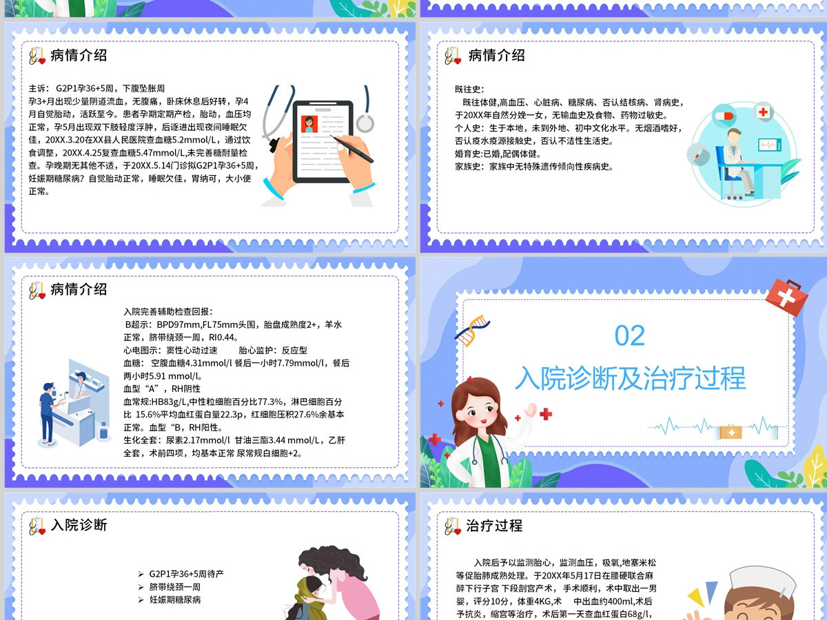 2022妊娠糖尿病护理查房商务创意护理查房通用PPT