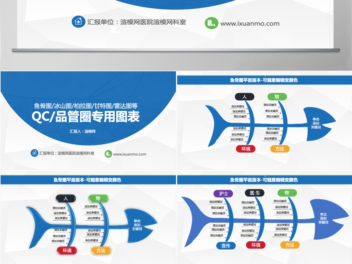 品管圈QC专用图表-鱼骨图柏拉图冰山图甘特图等PPT模板 品管圈QC专用图表-鱼骨图柏拉图冰山图甘特图等PPT模板
