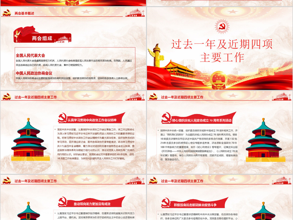 2020聚焦学习全国两会解读政协工作报告党建党政PPT