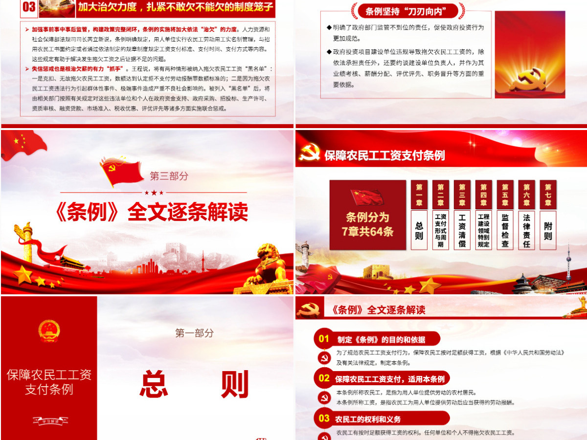 保障农民工工资支付条例PPT模板-含讲稿 保障农民工工资支付条例PPT模板-含讲稿