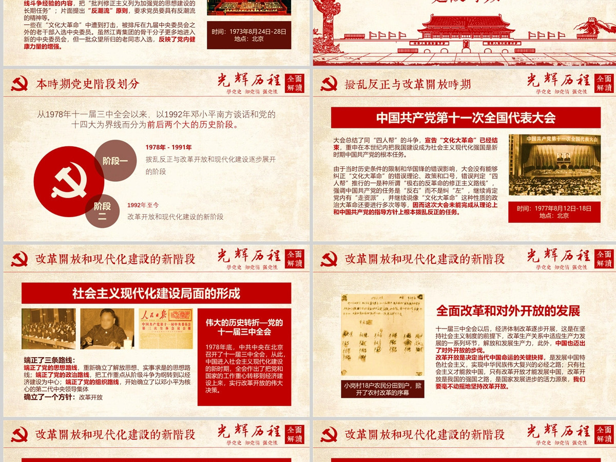 光辉的历程中国共产党党史党课学习ppt模板--含讲稿