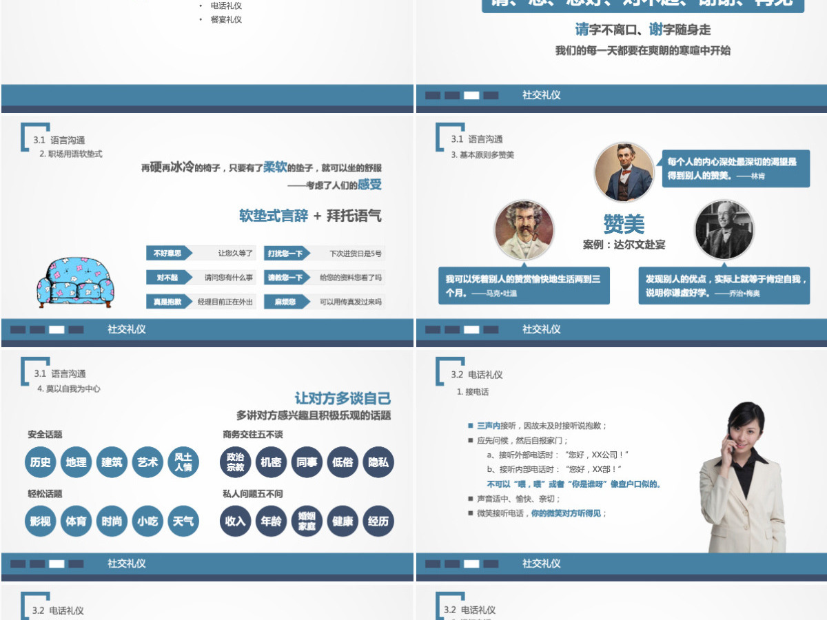 商务礼仪培训知识ppt模板幻灯片 商务礼仪培训知识ppt模板幻灯片