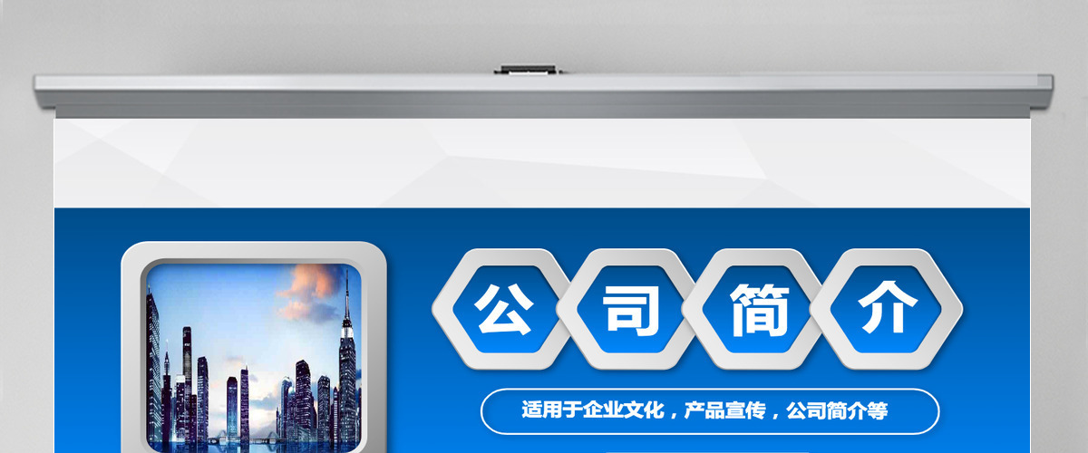 蓝色立体公司简介产品宣传企业文化PPT