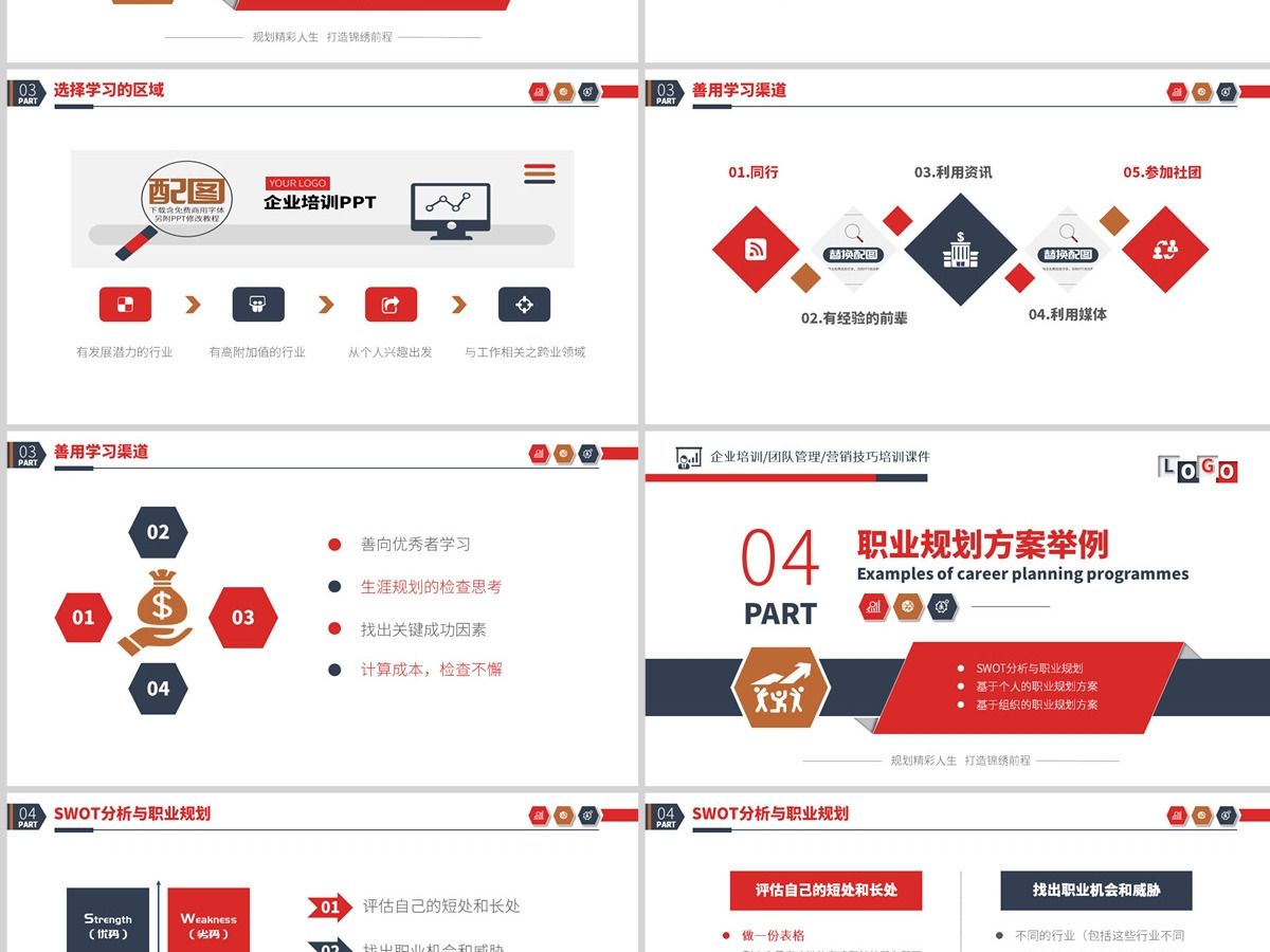 原创企业员工职业规划团队职场培训PPT-版权可商用