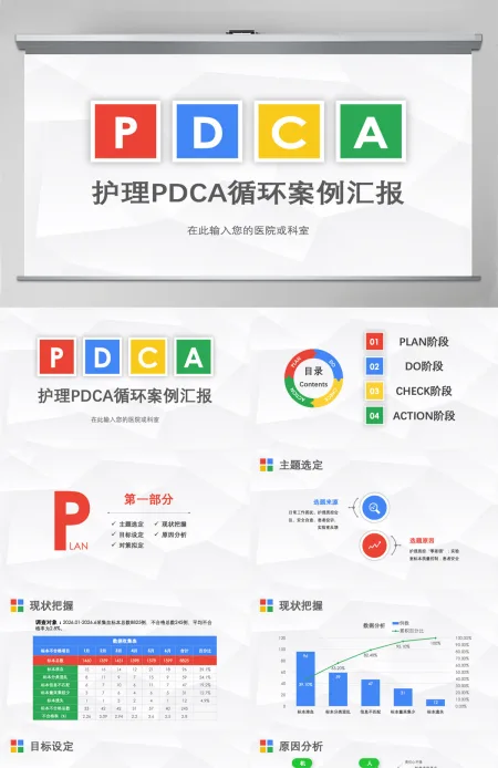 医院护理PDCA循环品管圈案例ppt模板