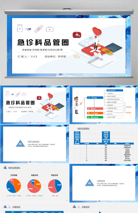 2022急救科品管圈个性简约减少急救药品等的损失率PPT