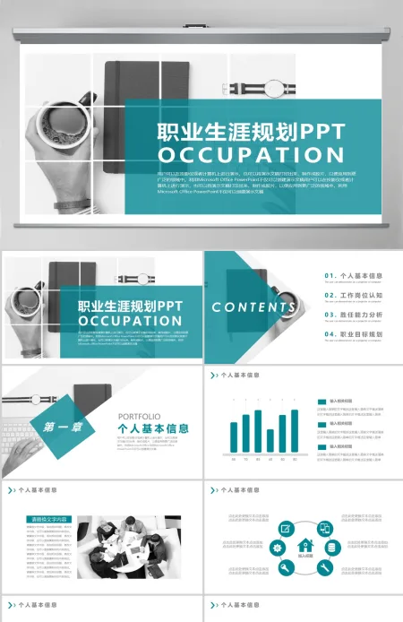 大气商务风大学生职业生涯规划通用PPT模板