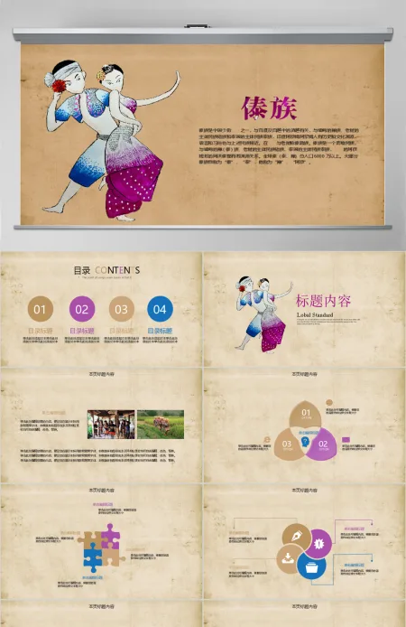 傣族介绍ppt动态模板
