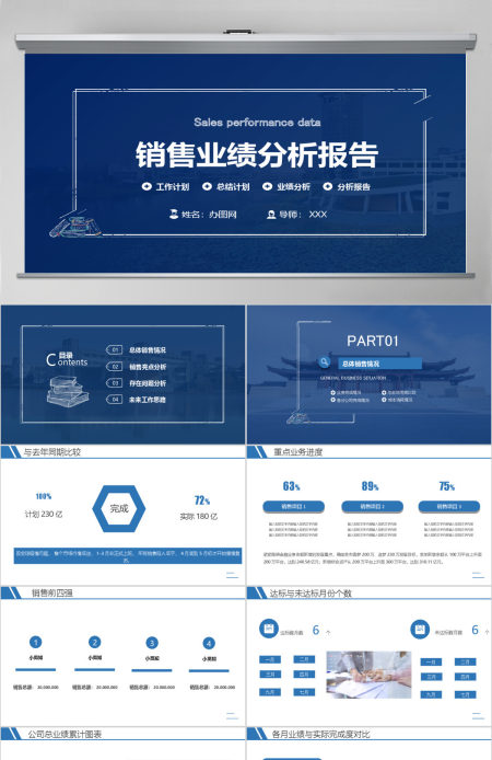 销售业绩分析报告PPT模板 销售业绩分析报告PPT模板