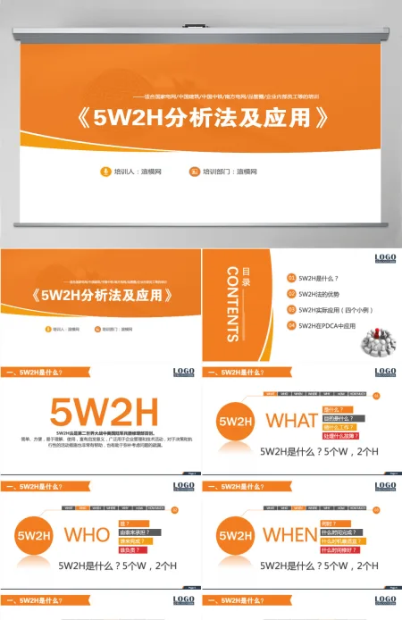 5W2H分析法及应用培训PPT框架完整 5W2H分析法及应用培训PPT框架完整