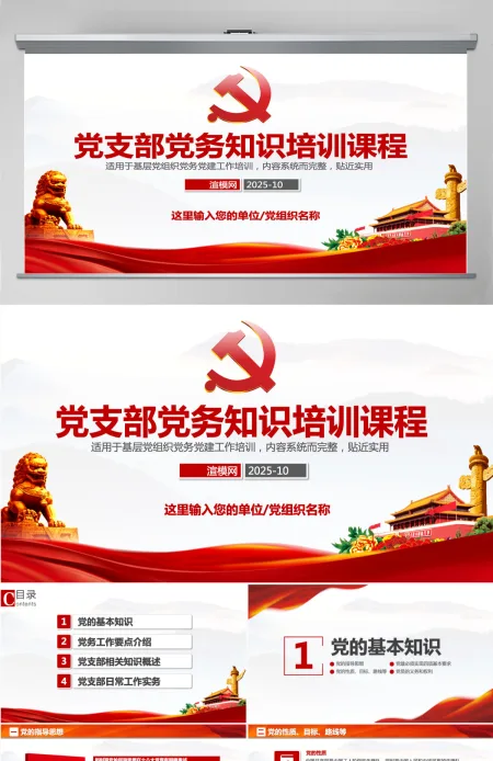 党支部党务工作党建知识培训党课PPT-含讲稿