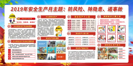 工地宣传栏党建2019全国安全生产月宣传周防风险除隐患遏事故宣传展板 工地宣传栏党建2019全国安全生产月宣传周防风险除隐患遏事故宣传展板