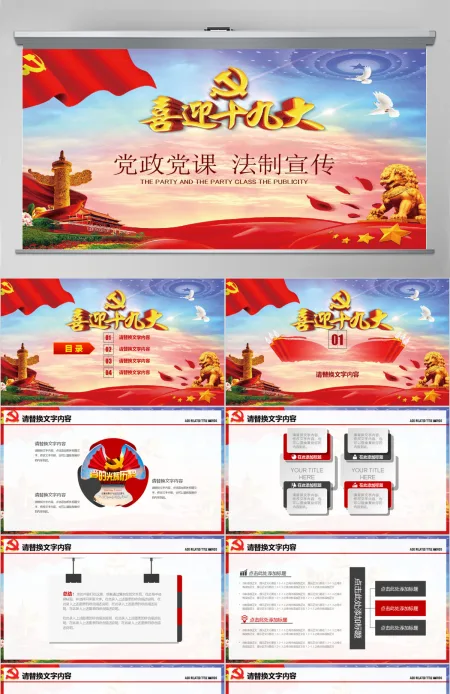 共产党十九次代表大会党建报告PPT 共产党十九次代表大会党建报告PPT