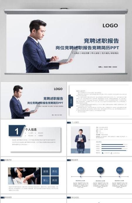 原创竞聘述职报告个人简历岗位竞聘PPT