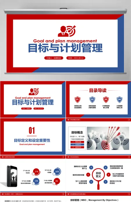 原创企业公司员工目标与计划管理培训PPT模板