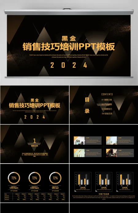 黑金销售技巧培训PPT模板 黑金销售技巧培训PPT模板