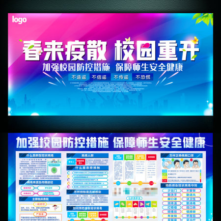 学校复学预防新冠肺炎知识展板设计 学校复学预防新冠肺炎知识展板设计