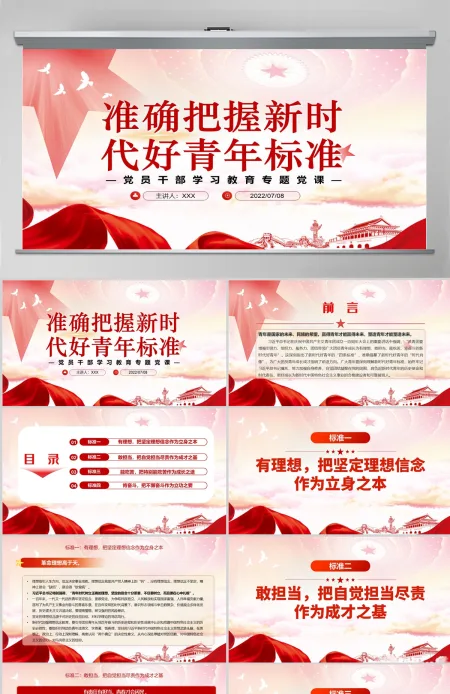 准确把握新时代好青年标准党政风党员干部学习教育专题党课PPT-含讲稿 准确把握新时代好青年标准党政风党员干部学习教育专题党课PPT-含讲稿