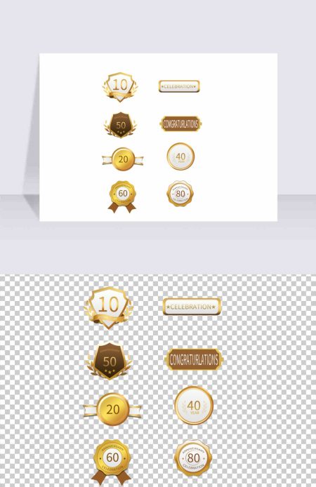 金牌盾牌标签图片