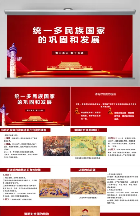 七年级下册历史课件统一多民族国家的巩固与发展PPT模板 七年级下册历史课件统一多民族国家的巩固与发展PPT模板