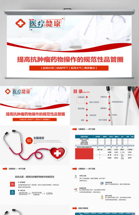 2022提高抗肿瘤药物操作的规范性品管圈实用大气总结计划专用PPT