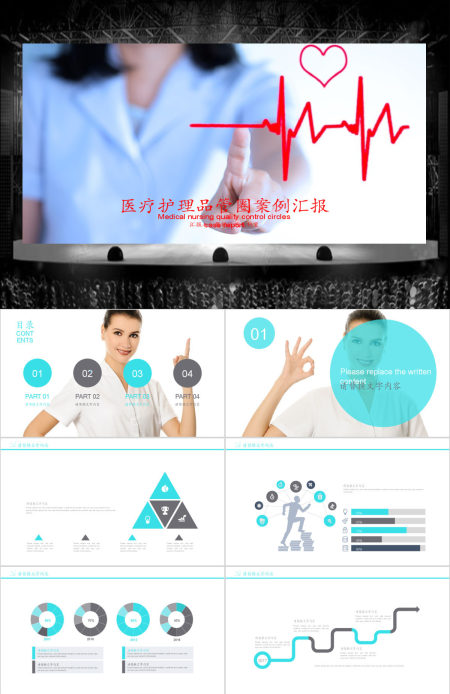 医疗护理品管圈案例汇报PPT模板