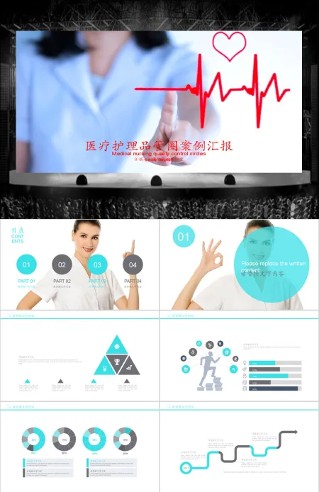 医疗护理品管圈案例汇报PPT模板
