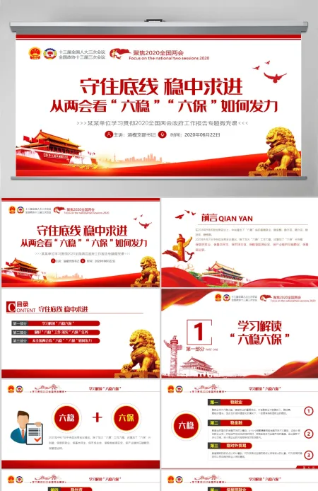 聚焦2020全国两会学习贯彻六保六稳重要内容党建党政党委党组支部团委