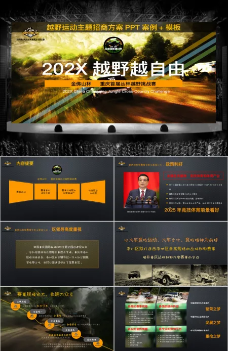 丛林越野挑战赛商业计划书PPT案例模板