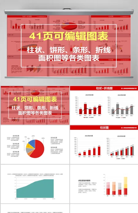 41页可视化可编辑财务分析数据统计销售总结报告图表 (1)