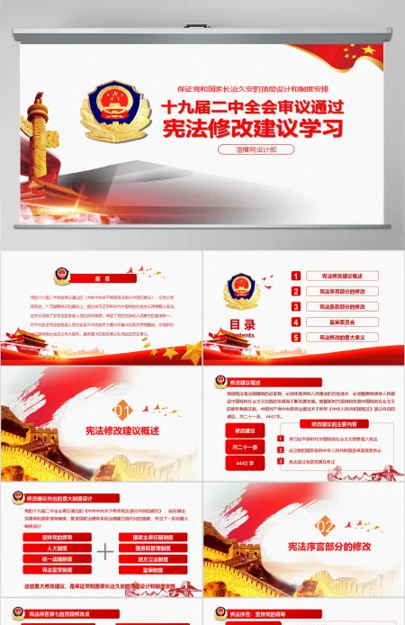 学习十九届二中全会审议通过宪法修改建议学习党课ppt