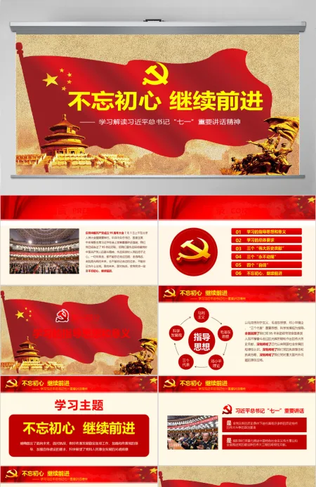 不忘初心继续前进七一讲话精神党课学习