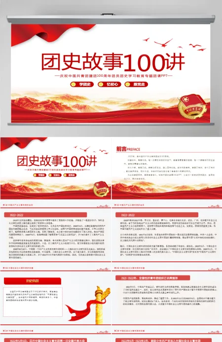 1919-2022团史故事100讲庆祝中国共青团建团100周年团史学习教育专题团课PPT