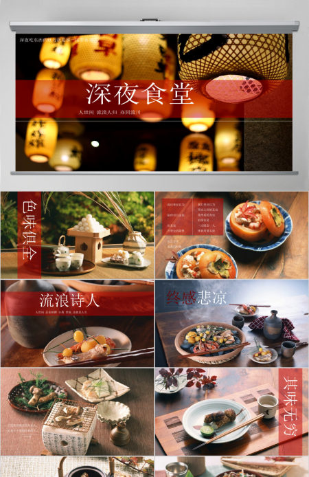 高端动态深夜食堂食物美食摄影相册展示产品